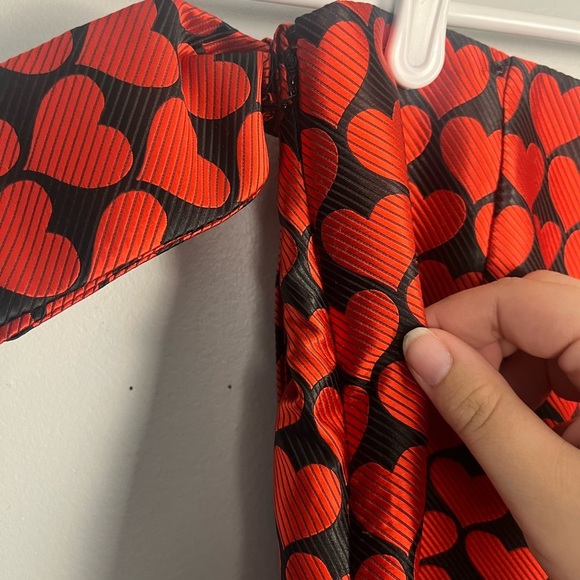 J. crew red black heart jacquard printed mini bow skirt size 12 - Picture 8 of 10